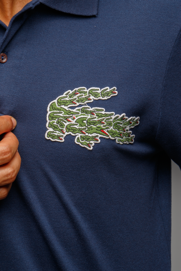 Polo Lacoste Magic Croc - Azul Marinho - Imagem 2