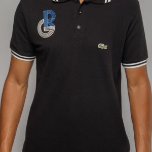 Polo Lacoste Striped Roland Garros - Preta