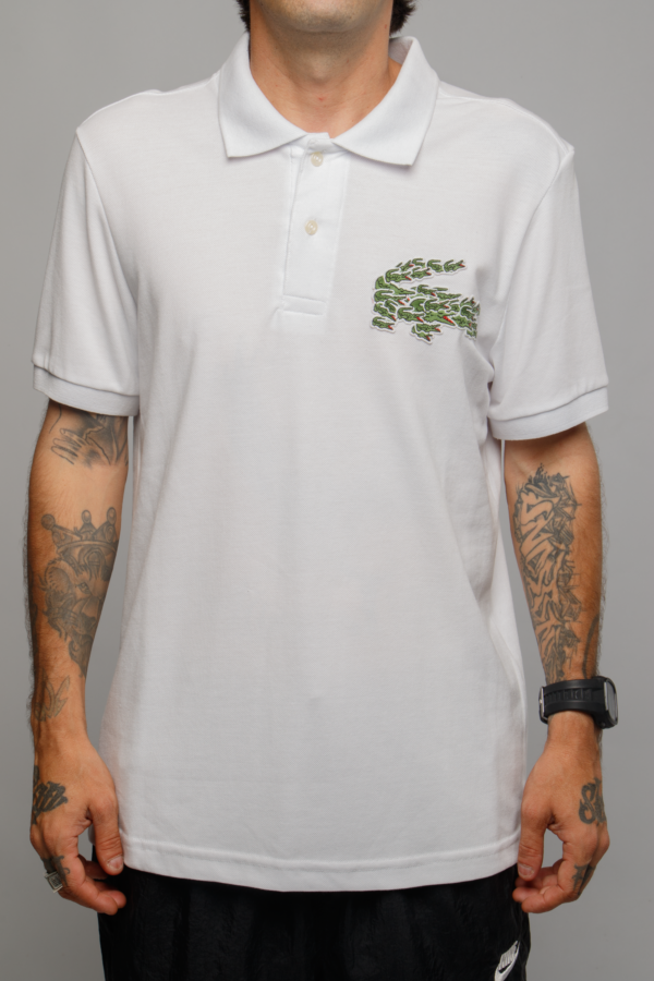 Polo Lacoste Magic Croc - Branca