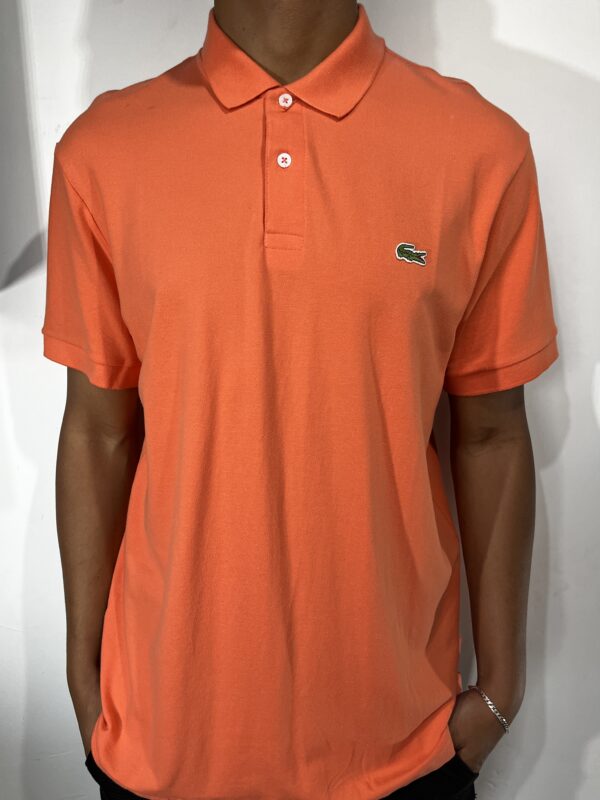 Polo Lacoste Básica Logo - Laranja