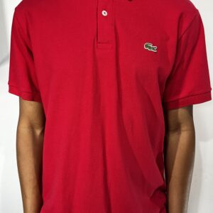 Polo Lacoste Básica Logo - Vermelha