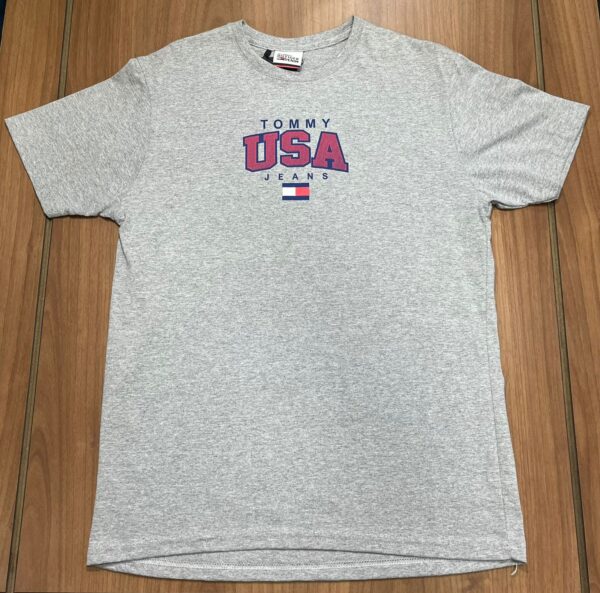 Camiseta Tommy Hilfiger USA Cinza