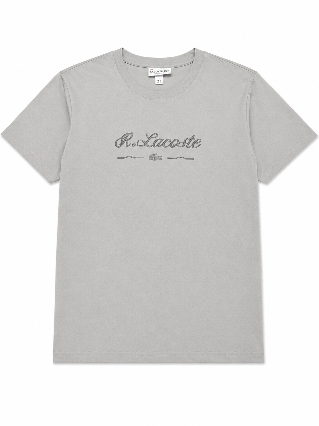 Camiseta Lacoste Masculina Cinza Bordada